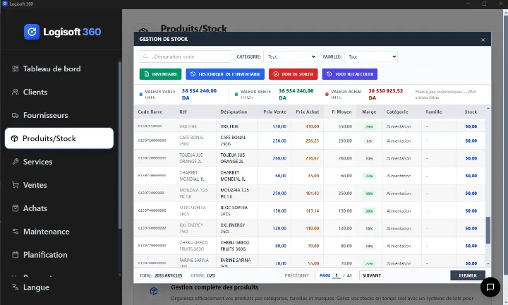 Gestion de stock — Logisoft 360